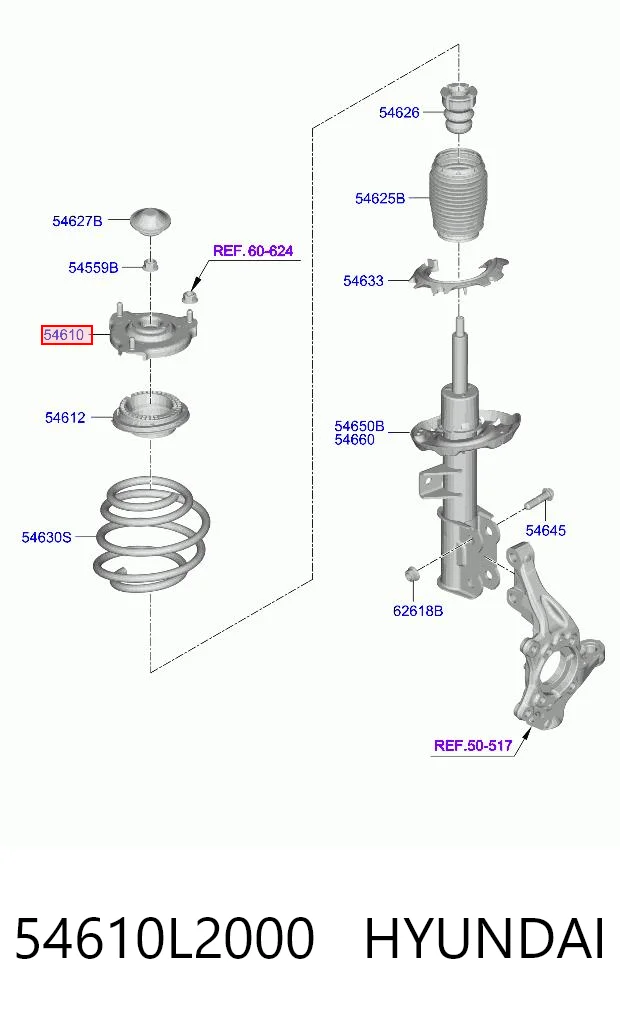54610L2000 Hyundai/Kia Подушка амортизатора переднего