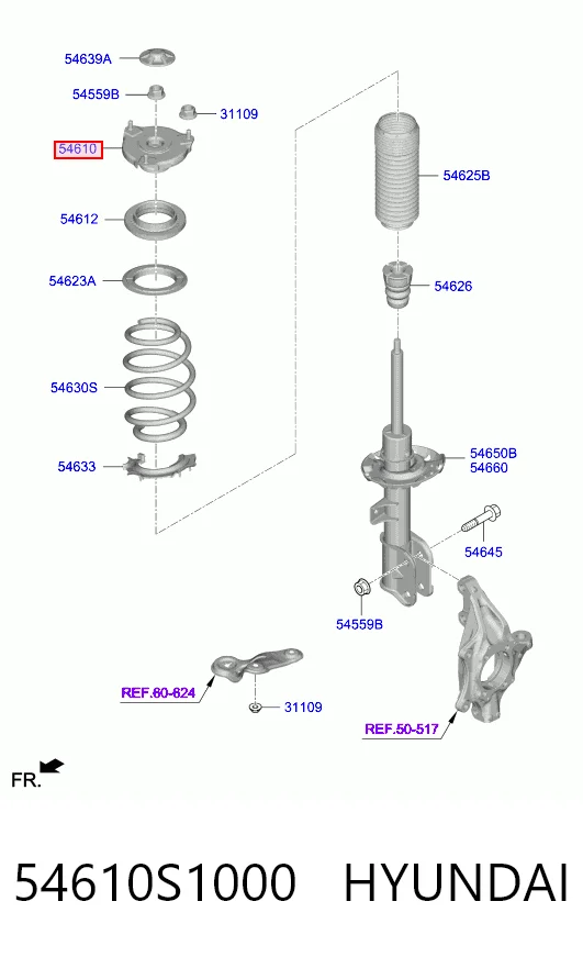 54610S1000 Hyundai/Kia Подушка амортизатора переднего