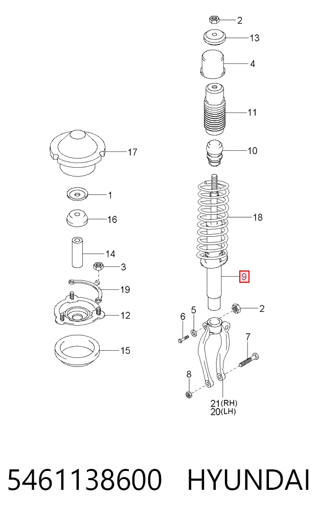 5461138600 Hyundai/Kia Стойка передняя