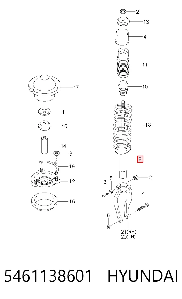 5461138601 Hyundai/Kia Стойка передняя