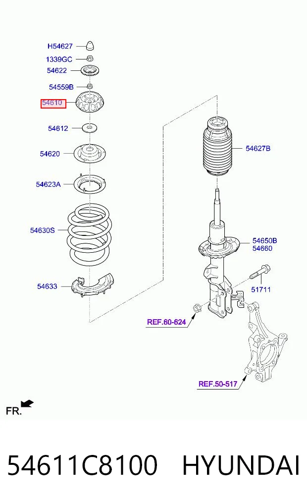 54611C8100 Hyundai/Kia Подушка амортизатора переднего