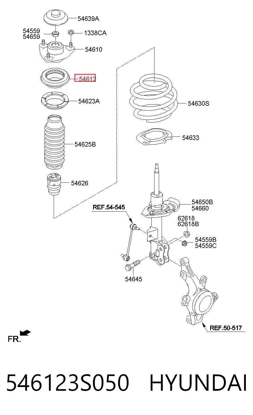 546123S050 Hyundai/Kia Подшипник верхней опоры