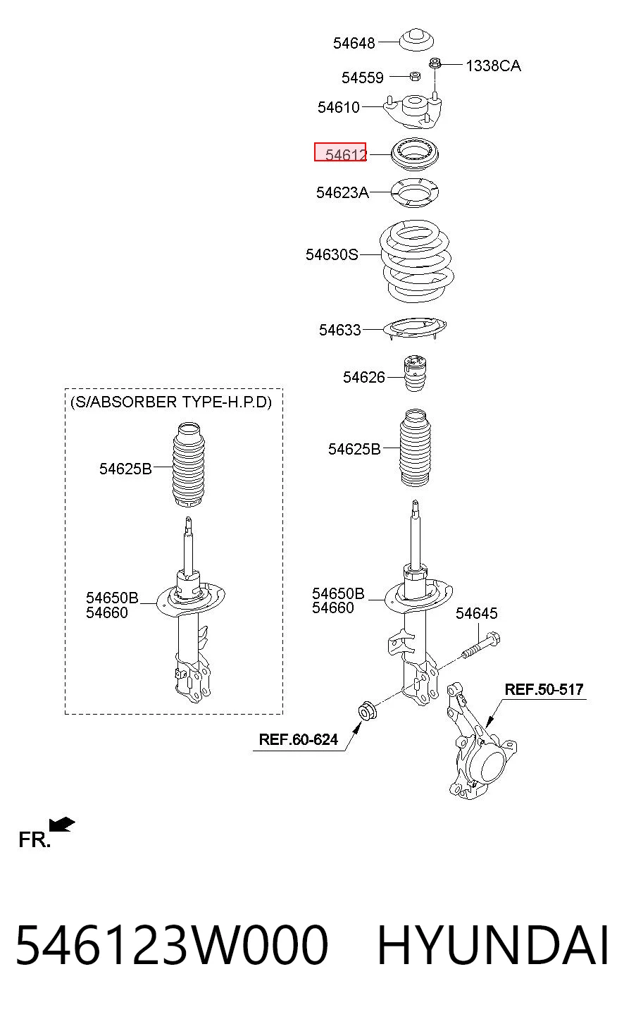 546123W000 Hyundai/Kia Подшипник верхней опоры