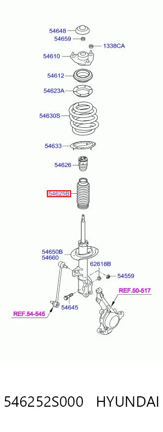 546252S000 Hyundai/Kia Пыльник стойки передней