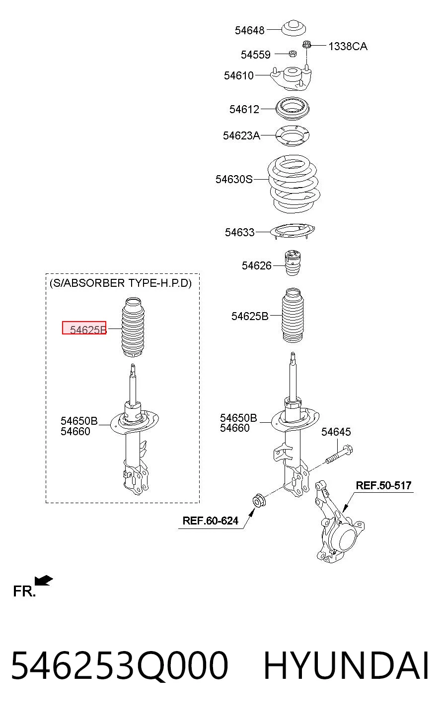 546253Q000 Hyundai/Kia Пыльник стойки передней