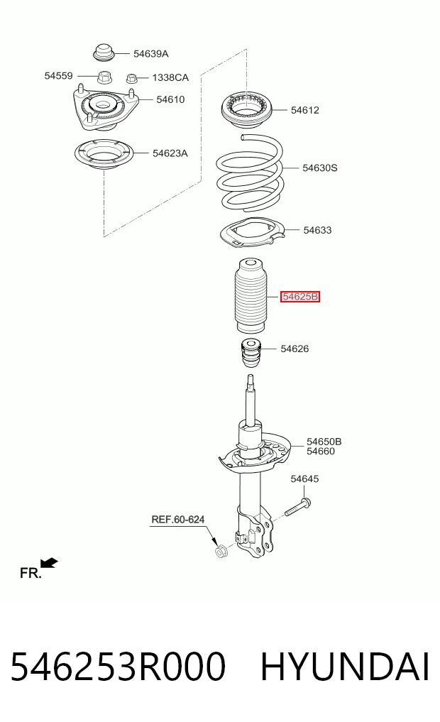 546253R000 Hyundai/Kia Пыльник стойки передней