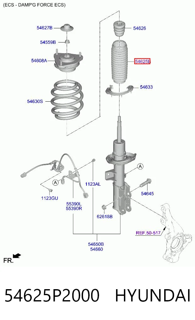54625P2000 Hyundai/Kia Пыльник стойки передней
