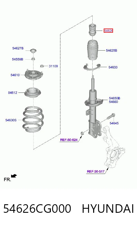 54626CG000 Hyundai/Kia Буфер амортизатора переднего