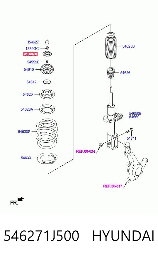 546271J500 Hyundai/Kia Подушка амортизатора переднего