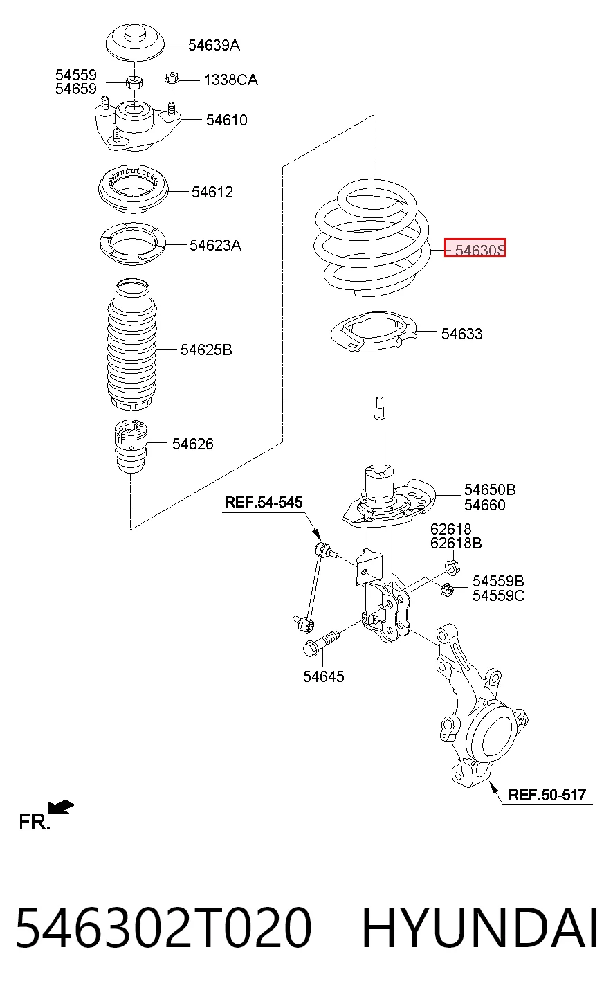 546302T020 Hyundai/Kia Пружина передней подвески