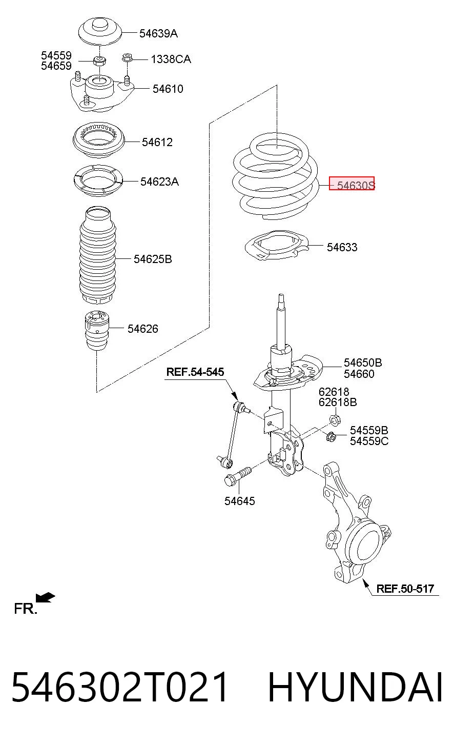546302T021 Hyundai/Kia Пружина передней подвески