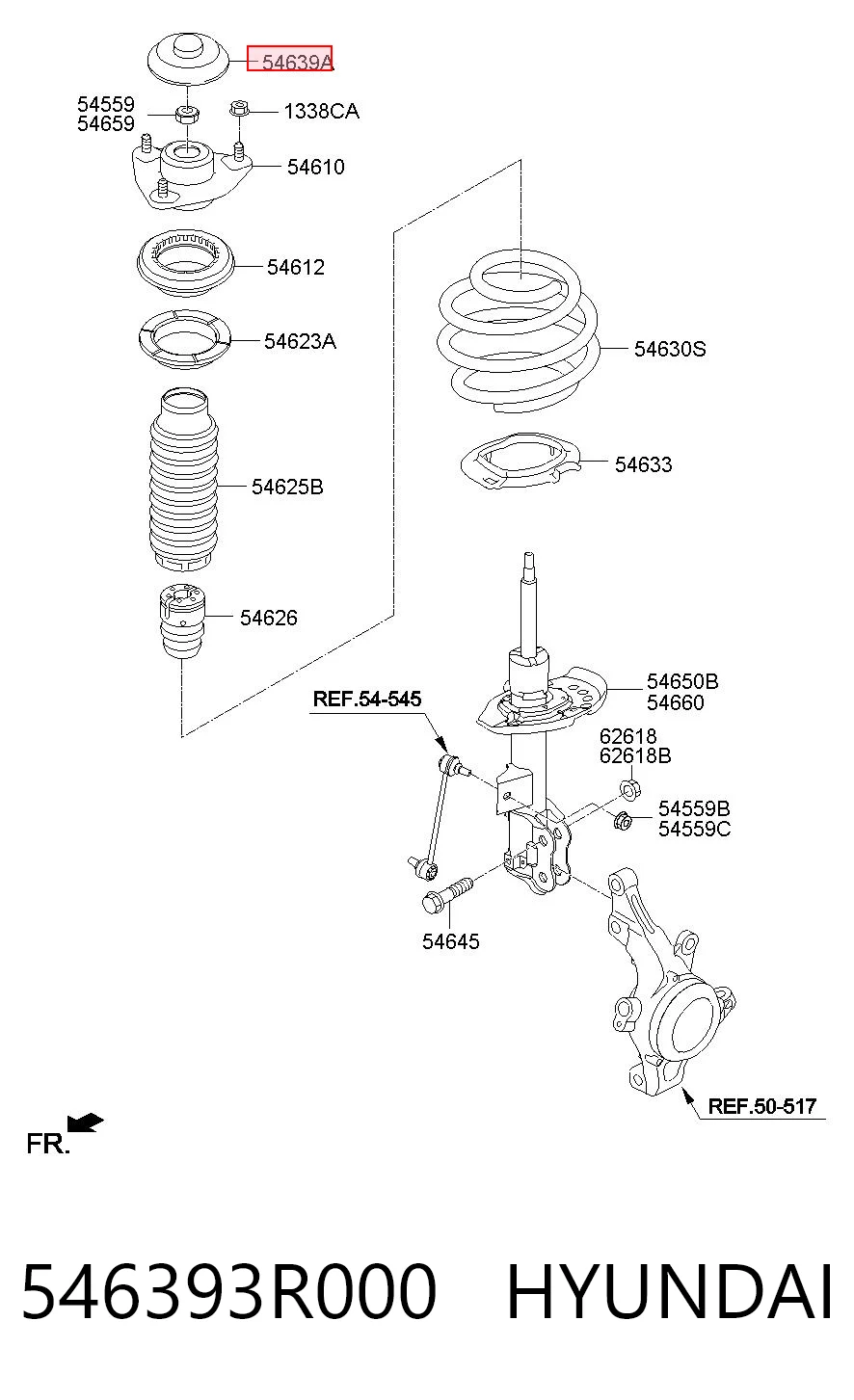 546393R000 Hyundai/Kia Крышка опоры амортизатора переднего