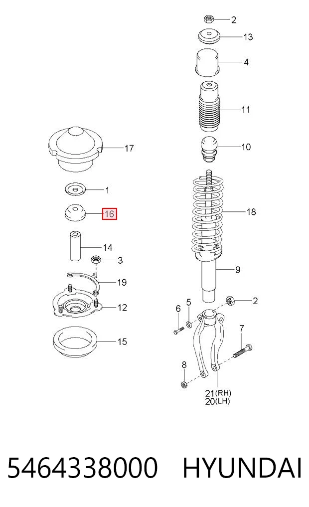 5464338000 Hyundai/Kia Втулка штока переднего амортизатора