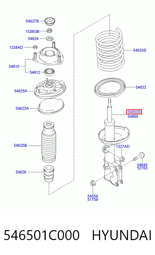 Стойка передняя левая Mando 546501C000