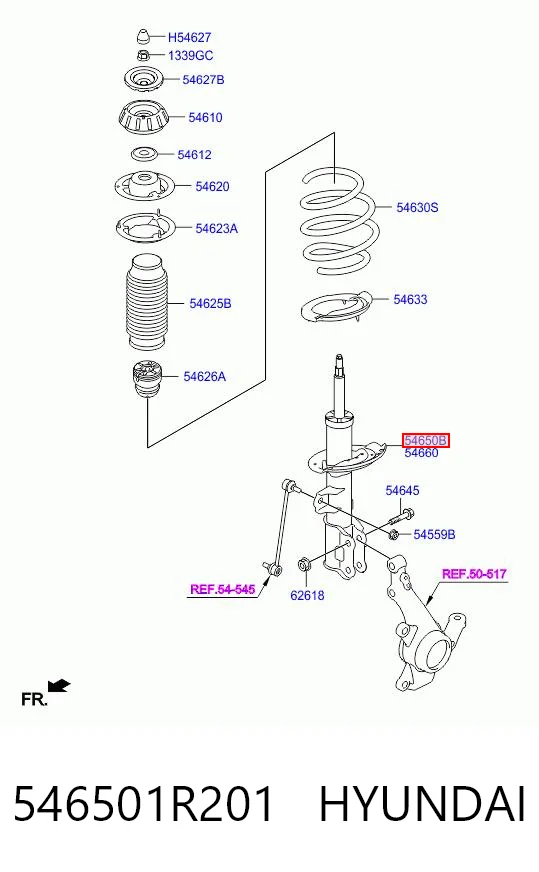 546501R201 Hyundai/Kia Амортизатор передний левый