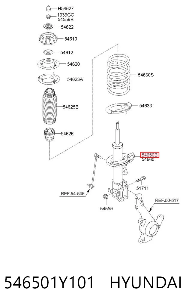 546501Y101 Hyundai/Kia Амортизатор передний левый