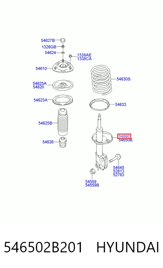 546502B201 Hyundai/Kia Амортизатор передней подвески правый