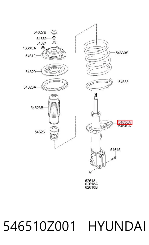 546510Z001 Hyundai/Kia Амортизатор передний левый