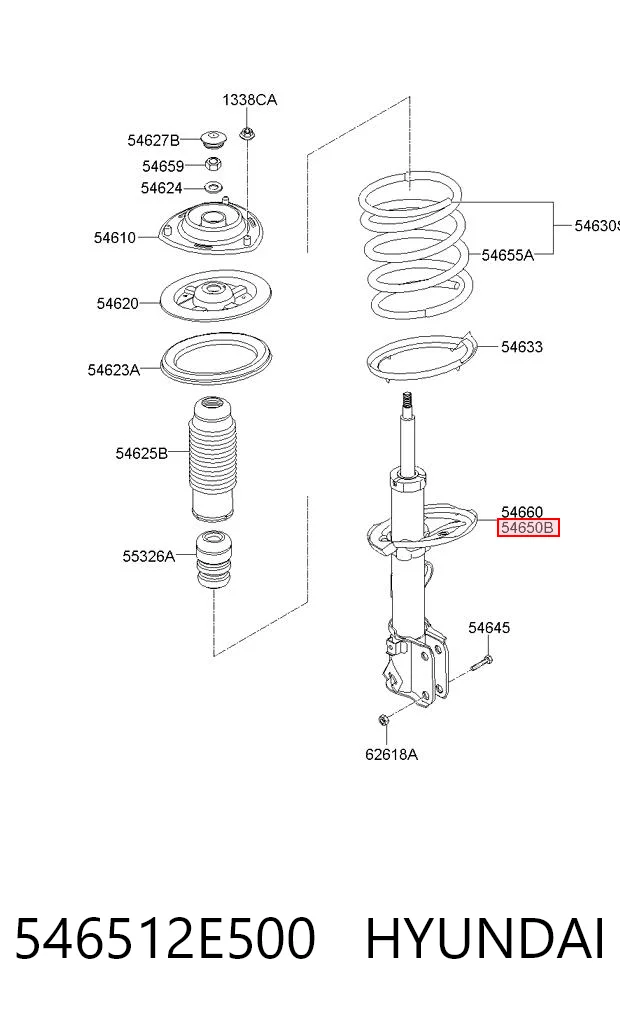 546512E500 Hyundai/Kia Амортизатор передний левый