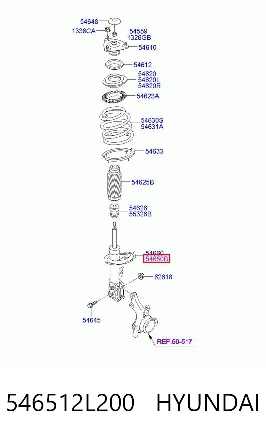 546512L200 Hyundai/Kia Амортизатор передний левый