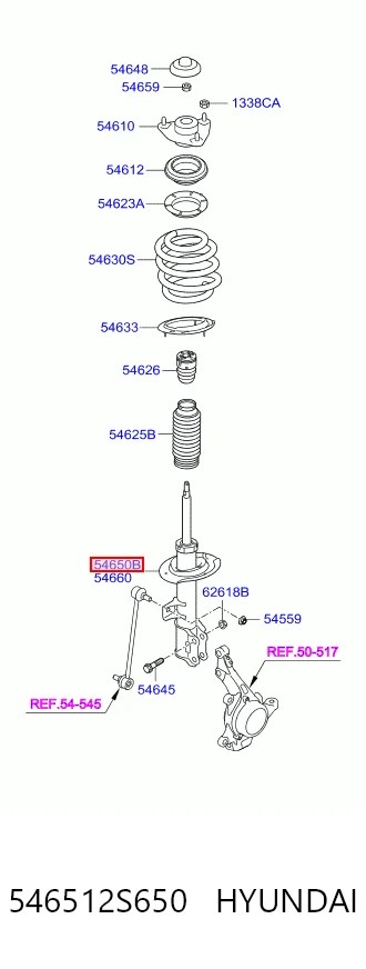 546512S650 Hyundai/Kia Амортизатор передний левый