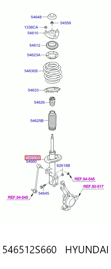 546512S660 Hyundai/Kia Амортизатор передний левый