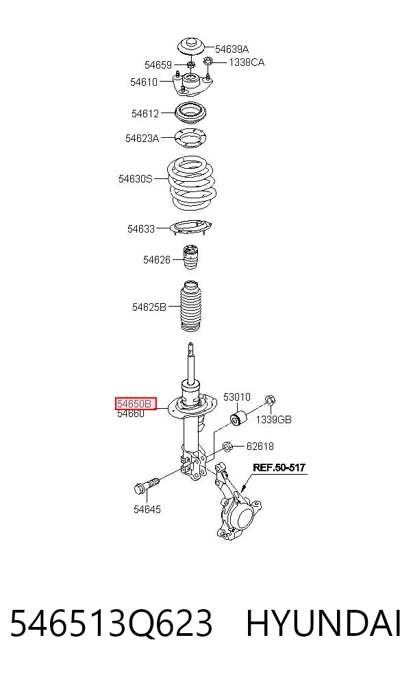 546513Q623 Hyundai/Kia Амортизатор передний левый