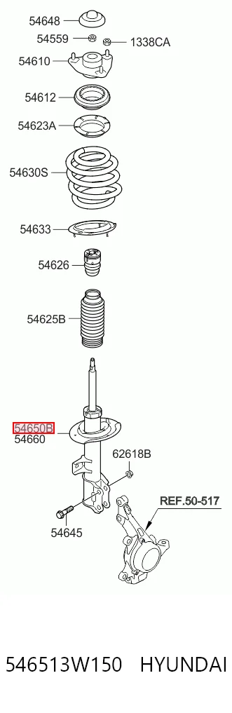 546513W150 Hyundai/Kia Амортизатор передний левый