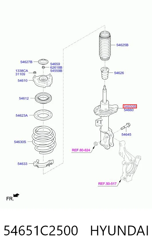 54651C2500 Hyundai/Kia Амортизатор передний левый