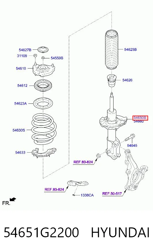 54651G2300 Hyundai/Kia Амортизатор передний левый