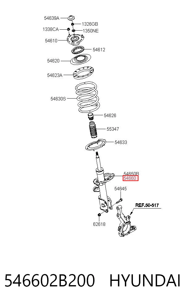 546602B200 Hyundai/Kia Амортизатор передней подвески правый