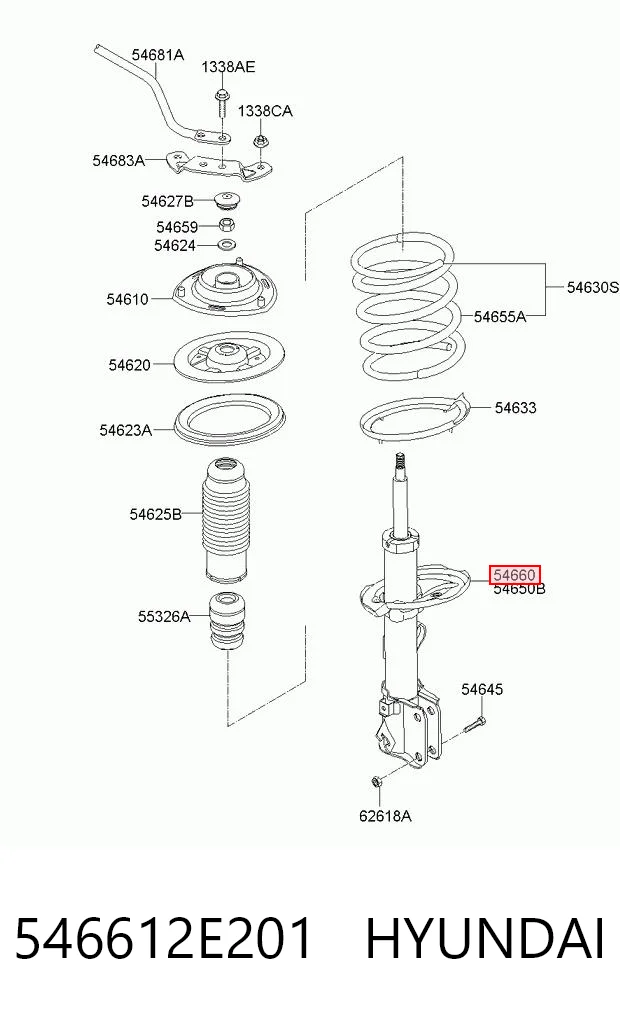 546612E201 Hyundai/Kia Амортизатор передней подвески правый