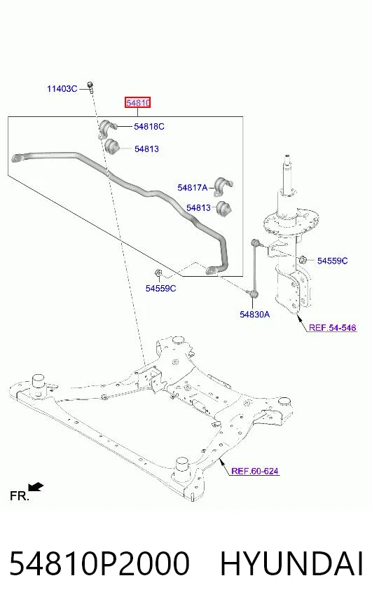 54810P2000 Hyundai/Kia Стабилизатор передней устойчивости