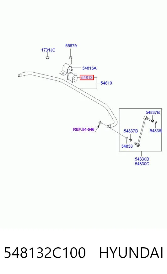 548132C100 Hyundai/Kia Разрезная втулка стабилизатора