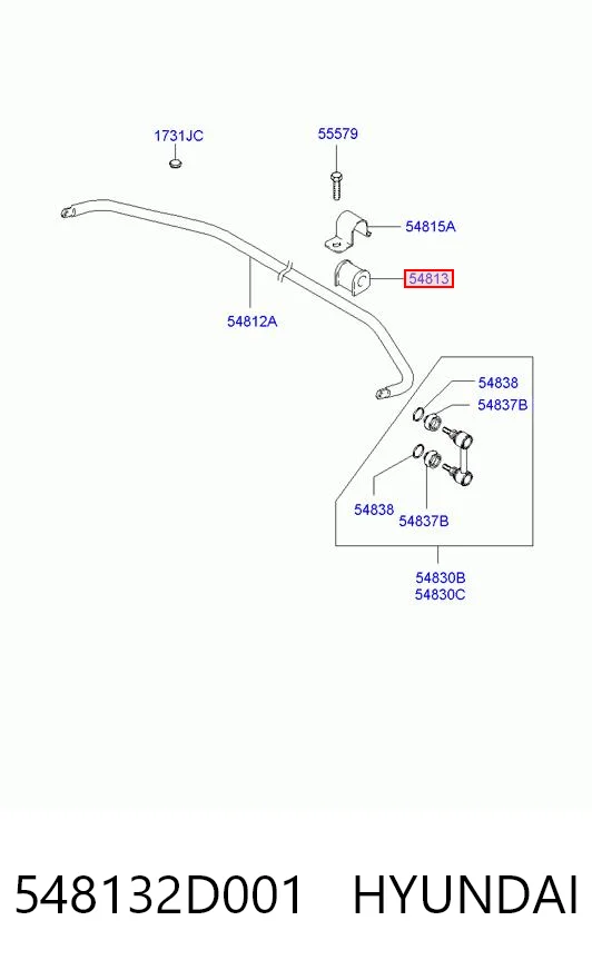 548132D001 Hyundai/Kia Разрезная втулка стабилизатора