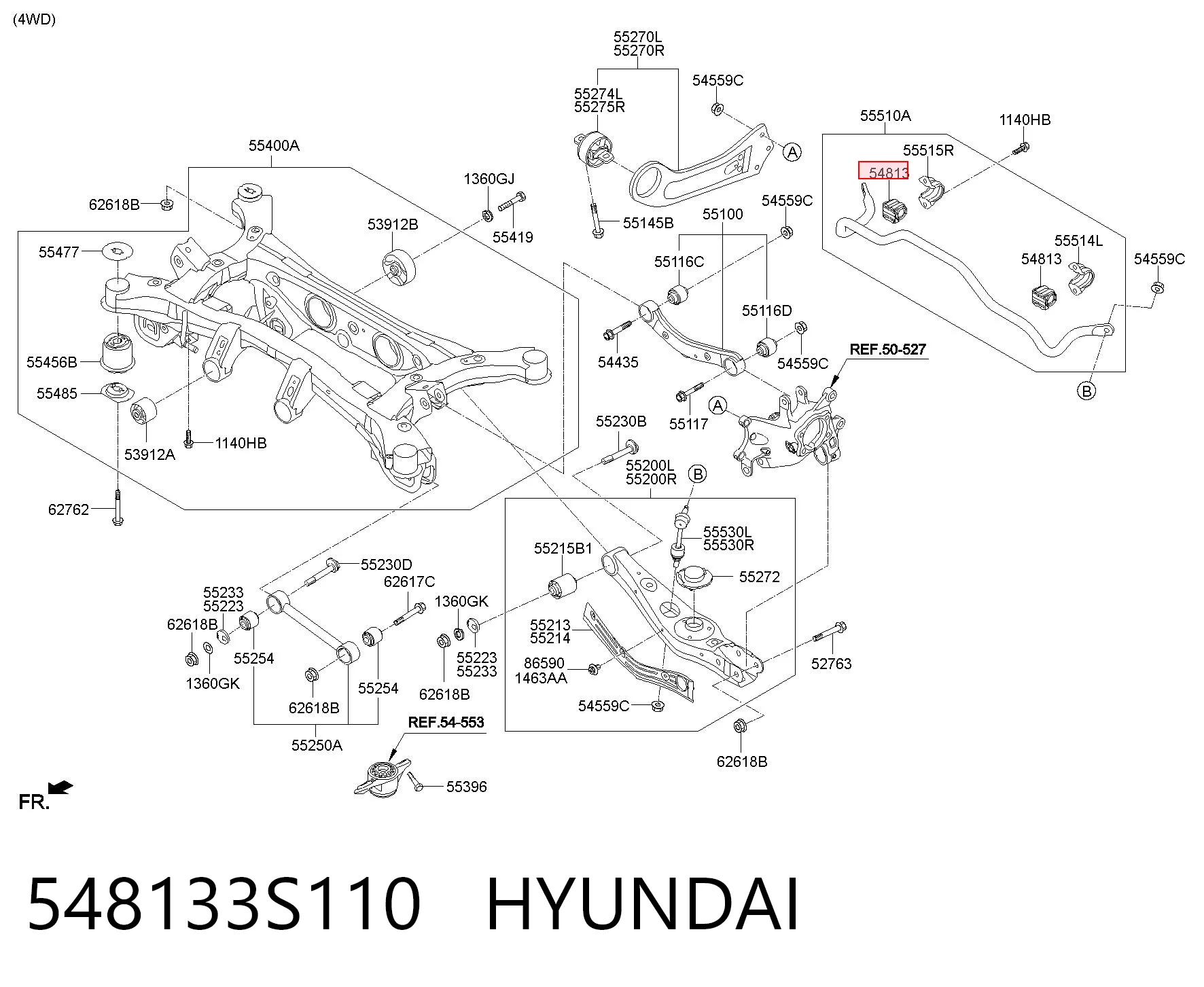 548133S110 Hyundai/Kia Разрезная втулка стабилизатора