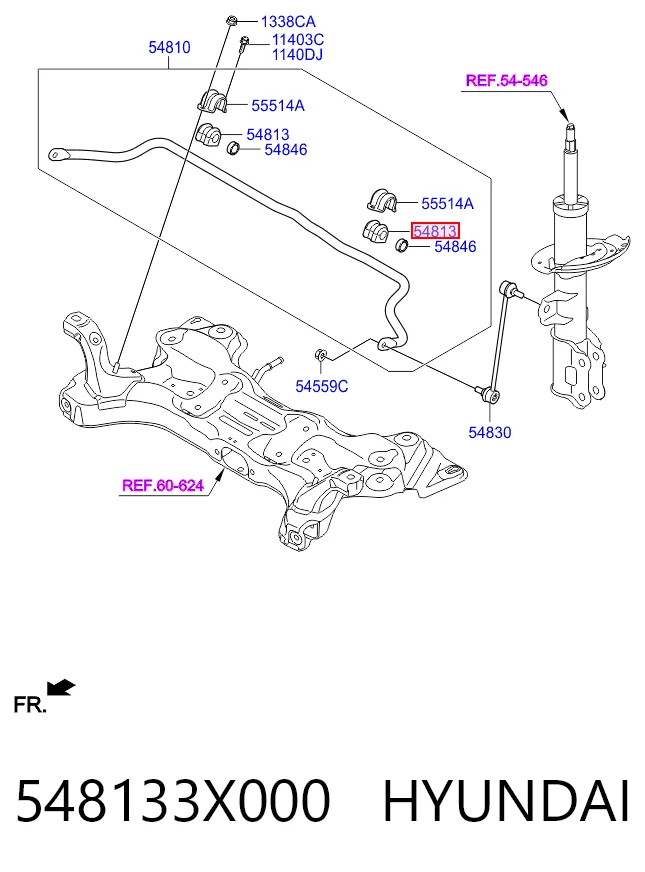 548133X000 Hyundai/Kia Разрезная втулка стабилизатора