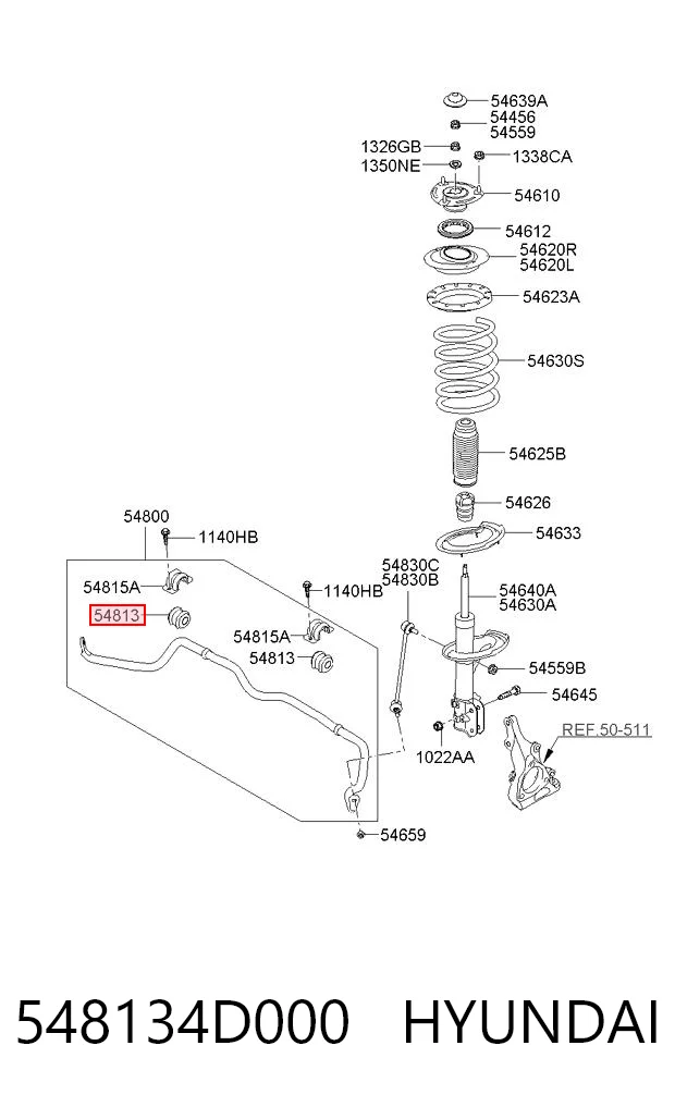 548134D000 Hyundai/Kia Разрезная втулка стабилизатора
