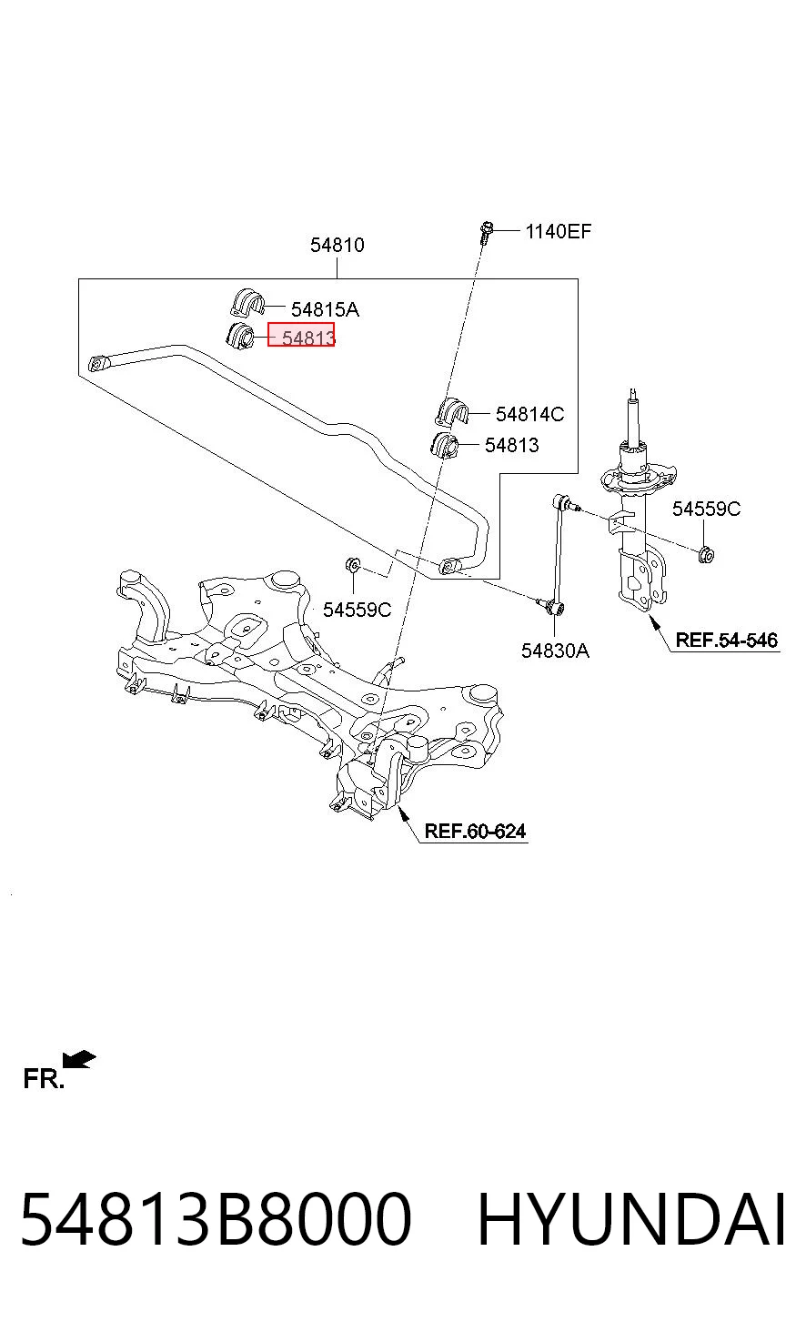 54813B8000 Hyundai/Kia Разрезная втулка стабилизатора