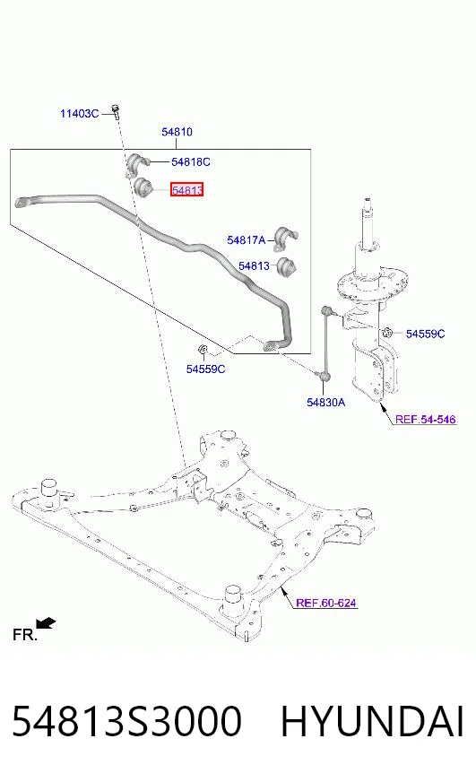 54813S3000 Hyundai/Kia Разрезная втулка стабилизатора