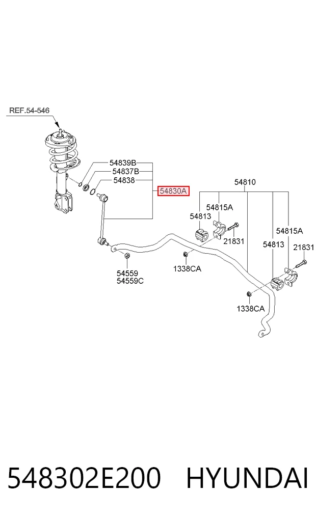 548302E200 Hyundai/Kia Стойка переднего стабилизатора