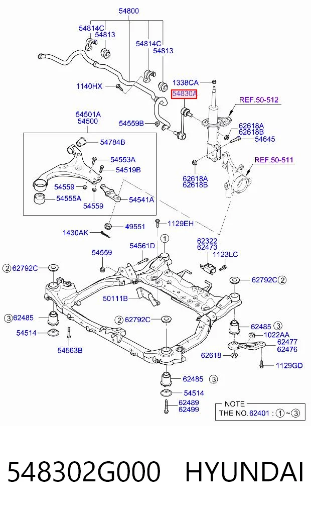 548302G000 Hyundai/Kia Стойка переднего стабилизатора