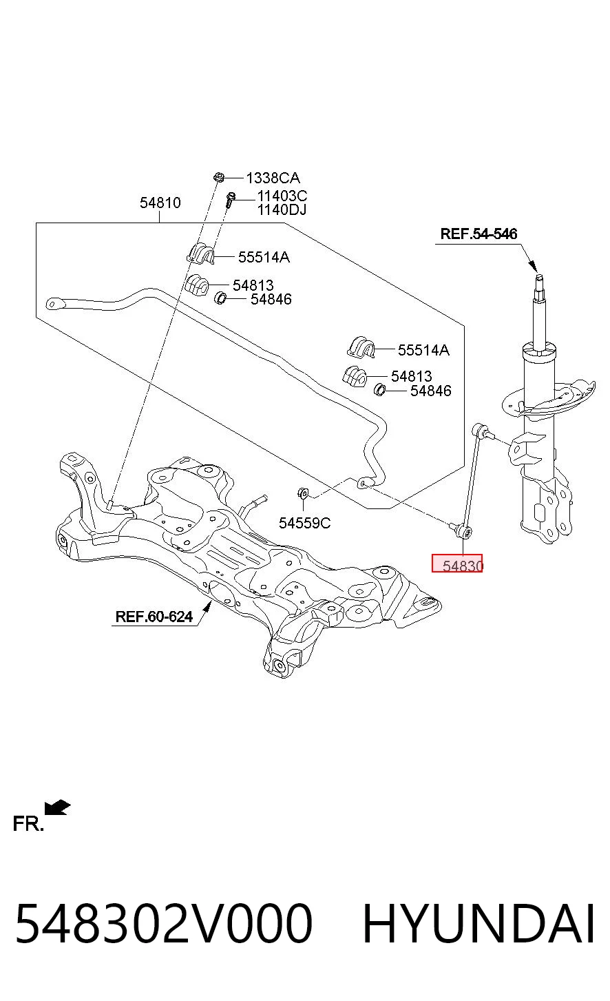 548302V000 Hyundai/Kia Стойка переднего стабилизатора