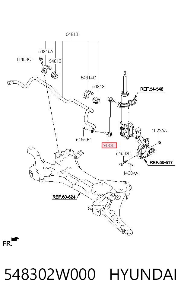 548302W000 Hyundai/Kia Стойка переднего стабилизатора