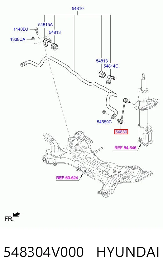 548304V000 Hyundai/Kia Стойка переднего стабилизатора