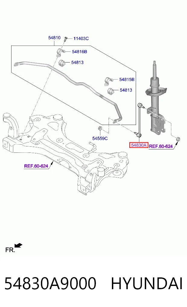 54830A9000 Hyundai/Kia Стойка переднего стабилизатора