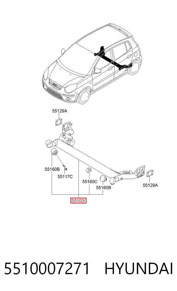 Балка задней подвески поперечная KIA Picanto I хэтчбек (BA) (2003 - 2007) цена, от 207.91 USD