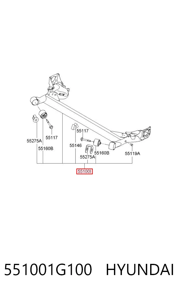 551001G100 Hyundai/Kia Подрамник задней подвески