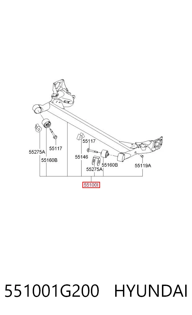 551001G200 Hyundai/Kia Подрамник задней подвески