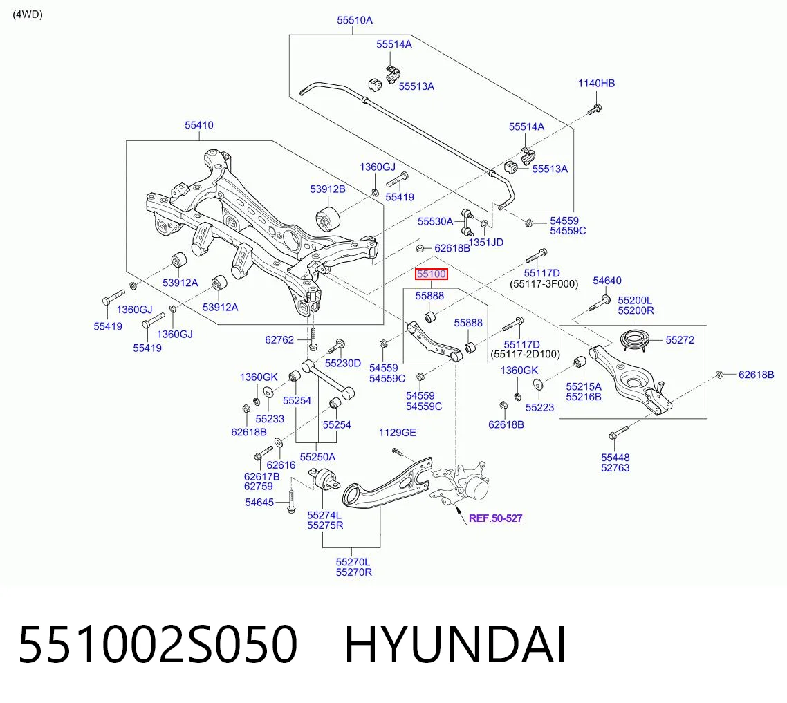 551002S050 Hyundai/Kia Диагональный рычаг